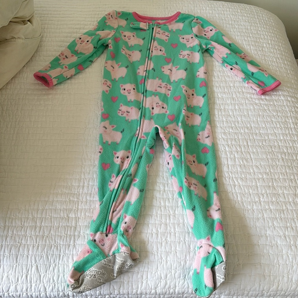 Carter’s fleece footed pajama onesie 2T
